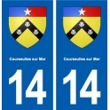 14 normandie coins arrondis autocollant plaque