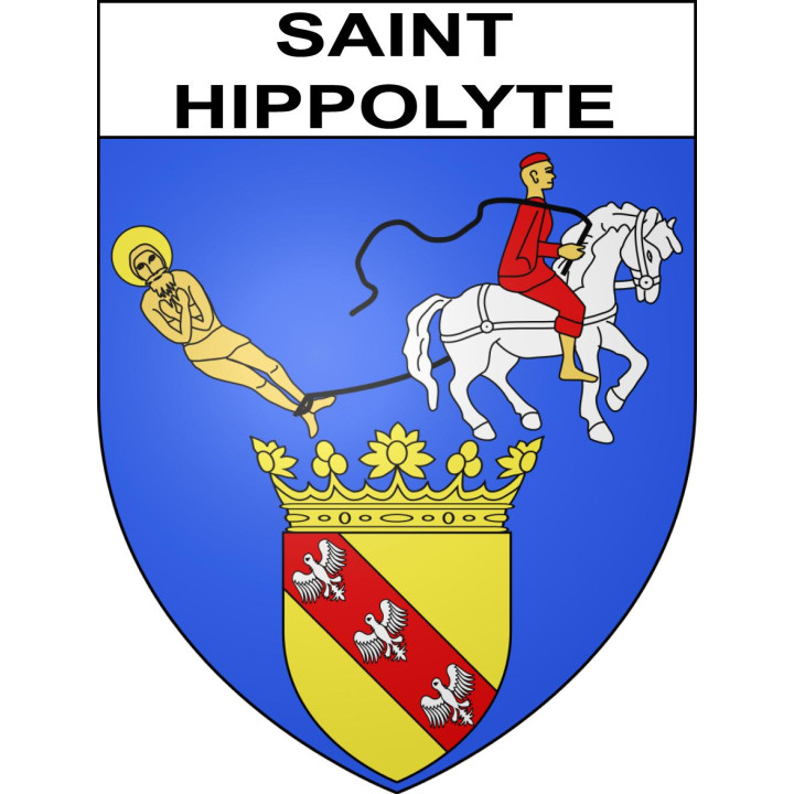 Pegatinas escudo de armas de Saint-Hippolyte adhesivo de la etiqueta engomada