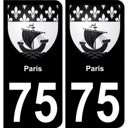 75 Paris autocollant sticker plaque immatriculation auto ville