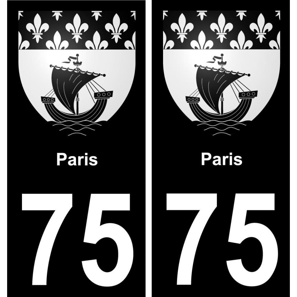 75 Paris placa etiqueta de registro de la ciudad