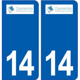 14 Courseulles-sur-Merblason ville autocollant plaque sticker
