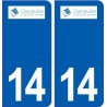 14 Courseulles-sur-Merblason ville autocollant plaque sticker