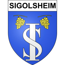Pegatinas escudo de armas de Sigolsheim adhesivo de la etiqueta engomada