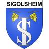 Pegatinas escudo de armas de Sigolsheim adhesivo de la etiqueta engomada