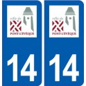 14 Courseulles-sur-Mer logo ville autocollant plaque sticker