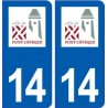 14 Courseulles-sur-Mer logo ville autocollant plaque sticker