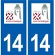 14 Courseulles-sur-Mer logo ville autocollant plaque sticker