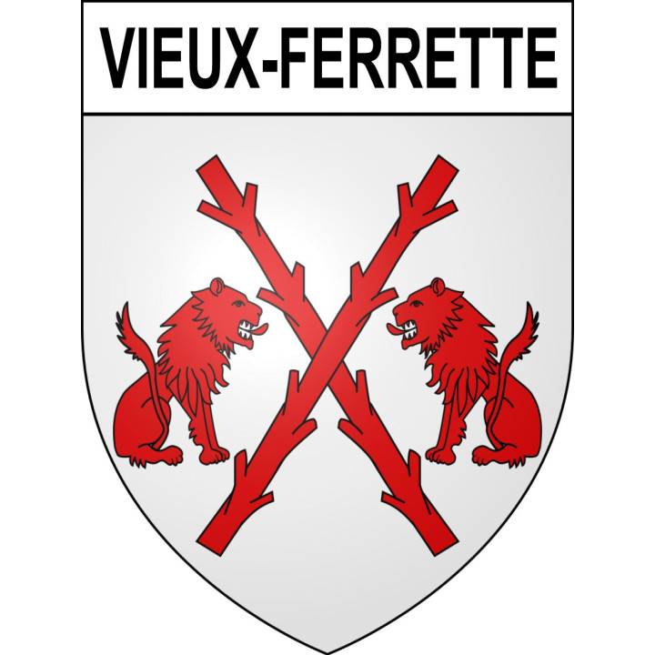 Pegatinas escudo de armas de Vieux-Ferrette adhesivo de la etiqueta engomada