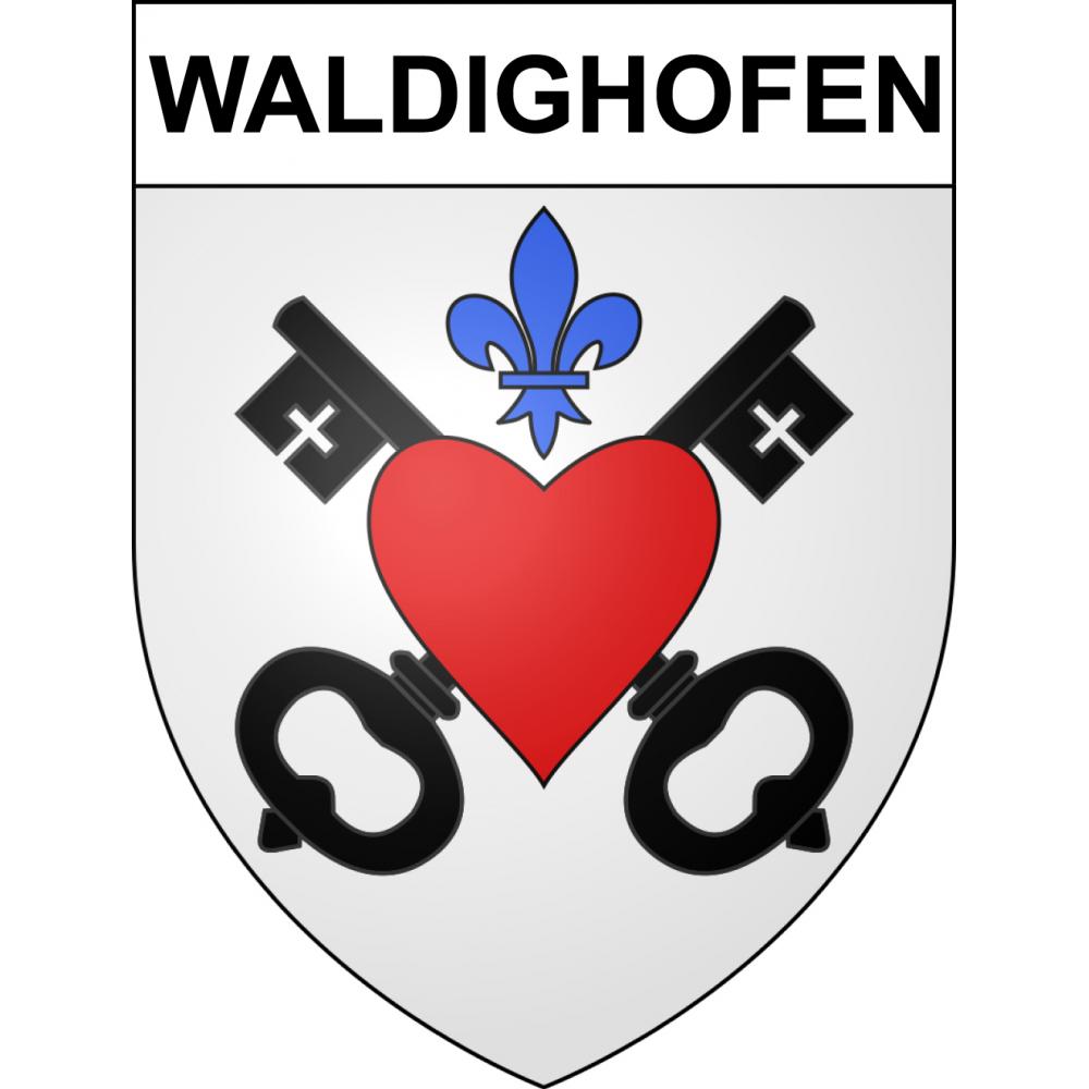 Pegatinas escudo de armas de Waldighofen adhesivo de la etiqueta engomada