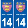 14 Courseulles-sur-Mer blason ville autocollant plaque sticker