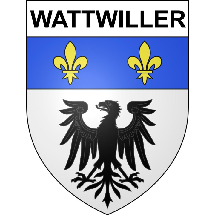 Pegatinas escudo de armas de Wattwiller adhesivo de la etiqueta engomada