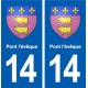 14 Courseulles-sur-Mer blason ville autocollant plaque sticker