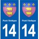 14 Courseulles-sur-Mer blason ville autocollant plaque sticker