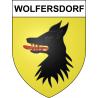 Pegatinas escudo de armas de Wolfersdorf adhesivo de la etiqueta engomada