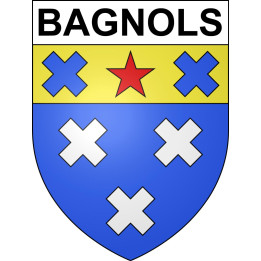 Pegatinas escudo de armas de Bagnols adhesivo de la etiqueta engomada