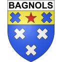 Pegatinas escudo de armas de Bagnols adhesivo de la etiqueta engomada