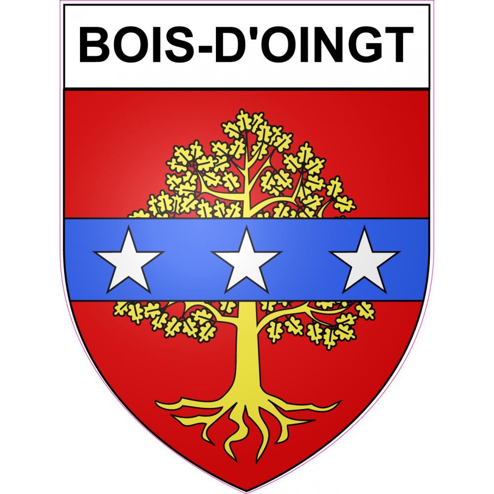 Pegatinas escudo de armas de Bois-d'Oingt adhesivo de la etiqueta engomada