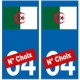 Algérie numéro choix autocollant plaque