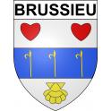 Pegatinas escudo de armas de Brussieu adhesivo de la etiqueta engomada