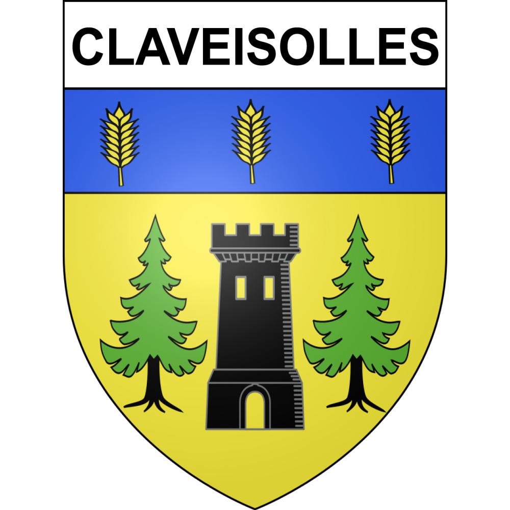 Pegatinas escudo de armas de Claveisolles adhesivo de la etiqueta engomada