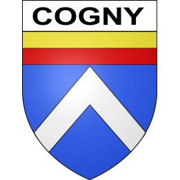 Pegatinas escudo de armas de Cogny adhesivo de la etiqueta engomada