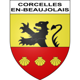 Stickers coat of arms Corcelles-en-Beaujolais adhesive sticker