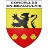 Stickers coat of arms Corcelles-en-Beaujolais adhesive sticker