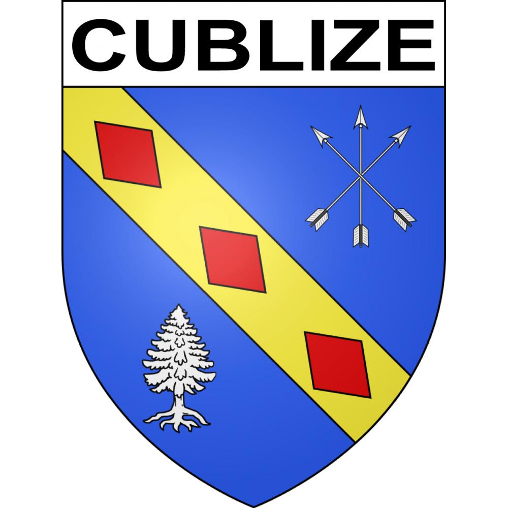 Cublize 69 ville sticker blason écusson autocollant adhésif