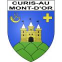 Pegatinas escudo de armas de Curis-au-Mont-d'Or adhesivo de la etiqueta engomada