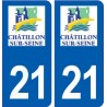 21 Châtillon-sur-Seine blason autocollant plaque stickers ville