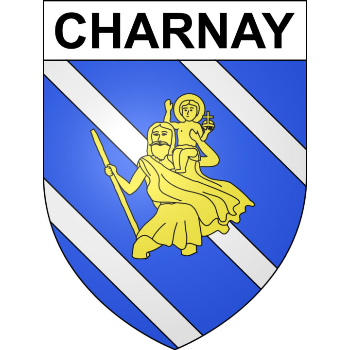 Pegatinas escudo de armas de Charnay adhesivo de la etiqueta engomada