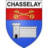 Pegatinas escudo de armas de Chasselay adhesivo de la etiqueta engomada