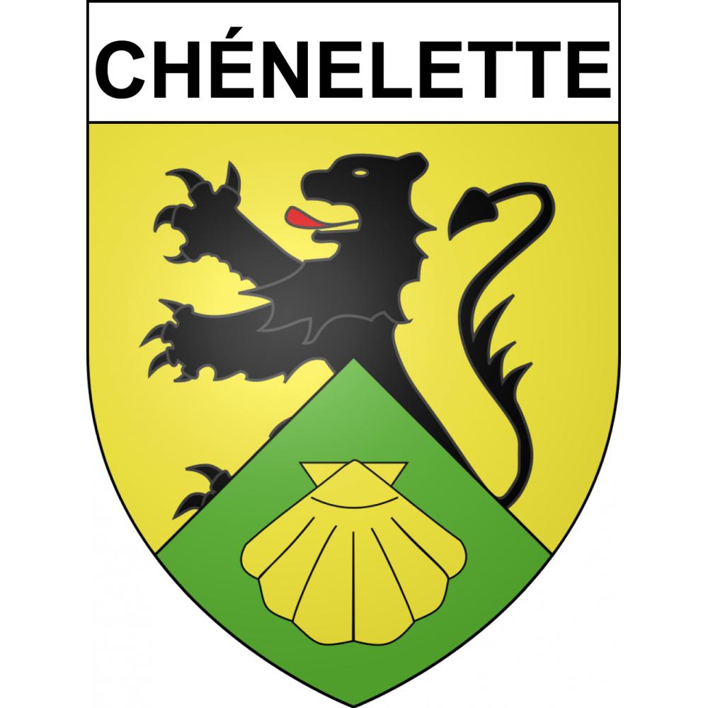 Chénelette 69 ville sticker blason écusson autocollant adhésif