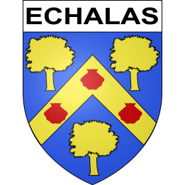 Pegatinas escudo de armas de Echalas adhesivo de la etiqueta engomada