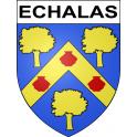 Pegatinas escudo de armas de Echalas adhesivo de la etiqueta engomada