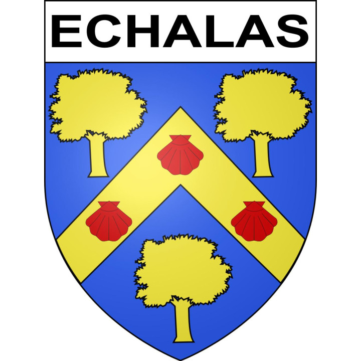 Pegatinas escudo de armas de Echalas adhesivo de la etiqueta engomada