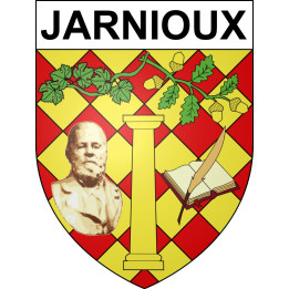 Pegatinas escudo de armas de Jarnioux adhesivo de la etiqueta engomada