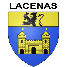 Lacenas 69 ville sticker blason écusson autocollant adhésif