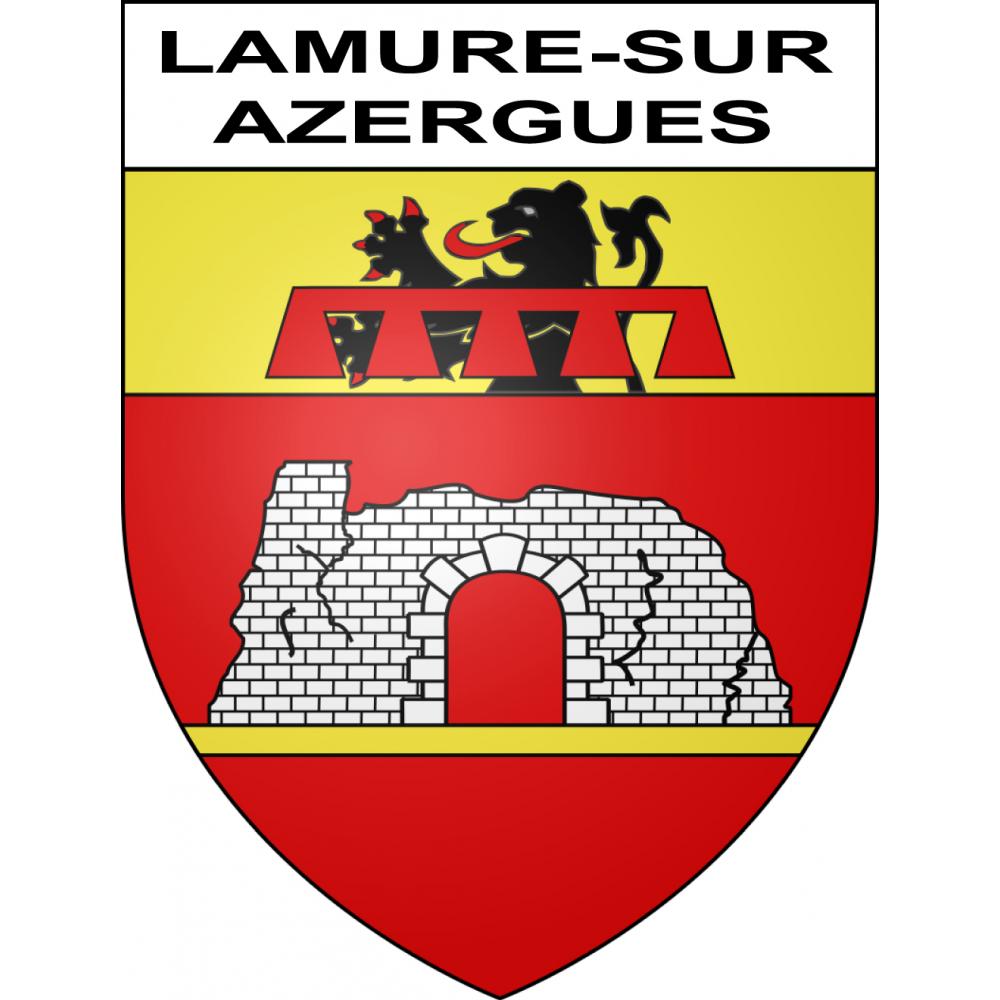 Pegatinas escudo de armas de Lamure-sur-Azergues adhesivo de la etiqueta engomada