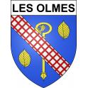 Pegatinas escudo de armas de Les Olmes adhesivo de la etiqueta engomada