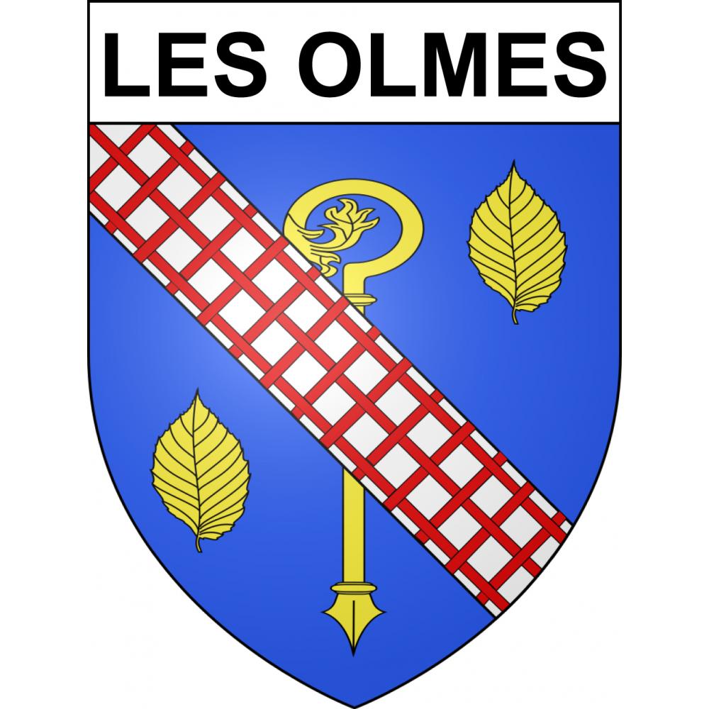 Les Olmes 69 ville sticker blason écusson autocollant adhésif