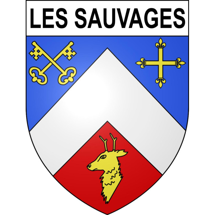Stickers coat of arms Les Sauvages adhesive sticker