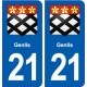 21 Genlis logo autocollant plaque stickers ville