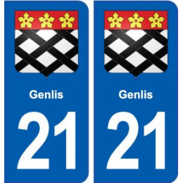 21 Genlis logo autocollant plaque stickers ville