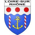 Pegatinas escudo de armas de Loire-sur-Rhône adhesivo de la etiqueta engomada