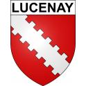 Pegatinas escudo de armas de Lucenay adhesivo de la etiqueta engomada