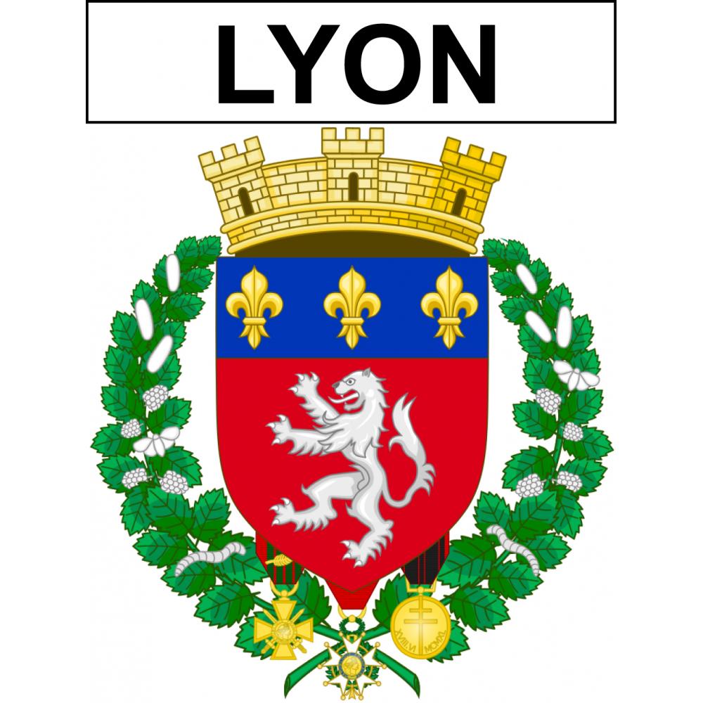 Lyon Sticker wappen, gelsenkirchen, augsburg, klebender aufkleber