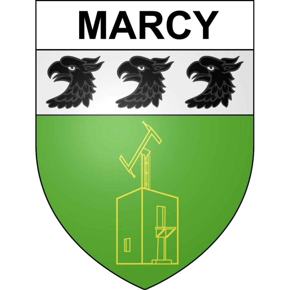 Marcy 69 ville sticker blason écusson autocollant adhésif