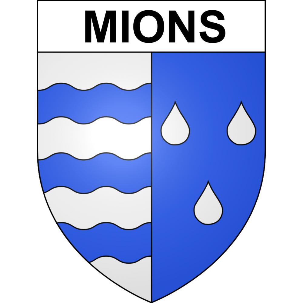 Mions 69 ville sticker blason écusson autocollant adhésif