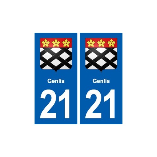 21 Genlis logo autocollant plaque stickers ville